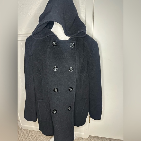 St. John's Bay Black Wool Blend Coat Jacket size 3X - Picture 1 of 6
